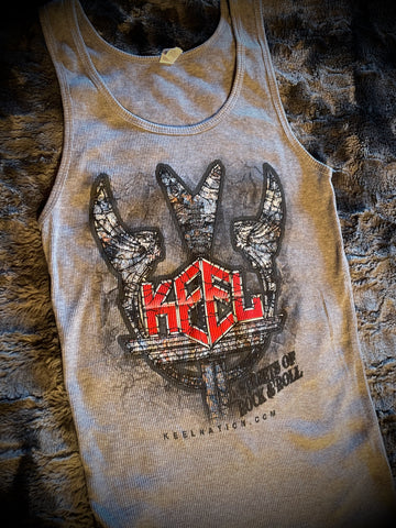 Keel/Streets Of Rock & Roll Lady's Tank - Gray, XL Only